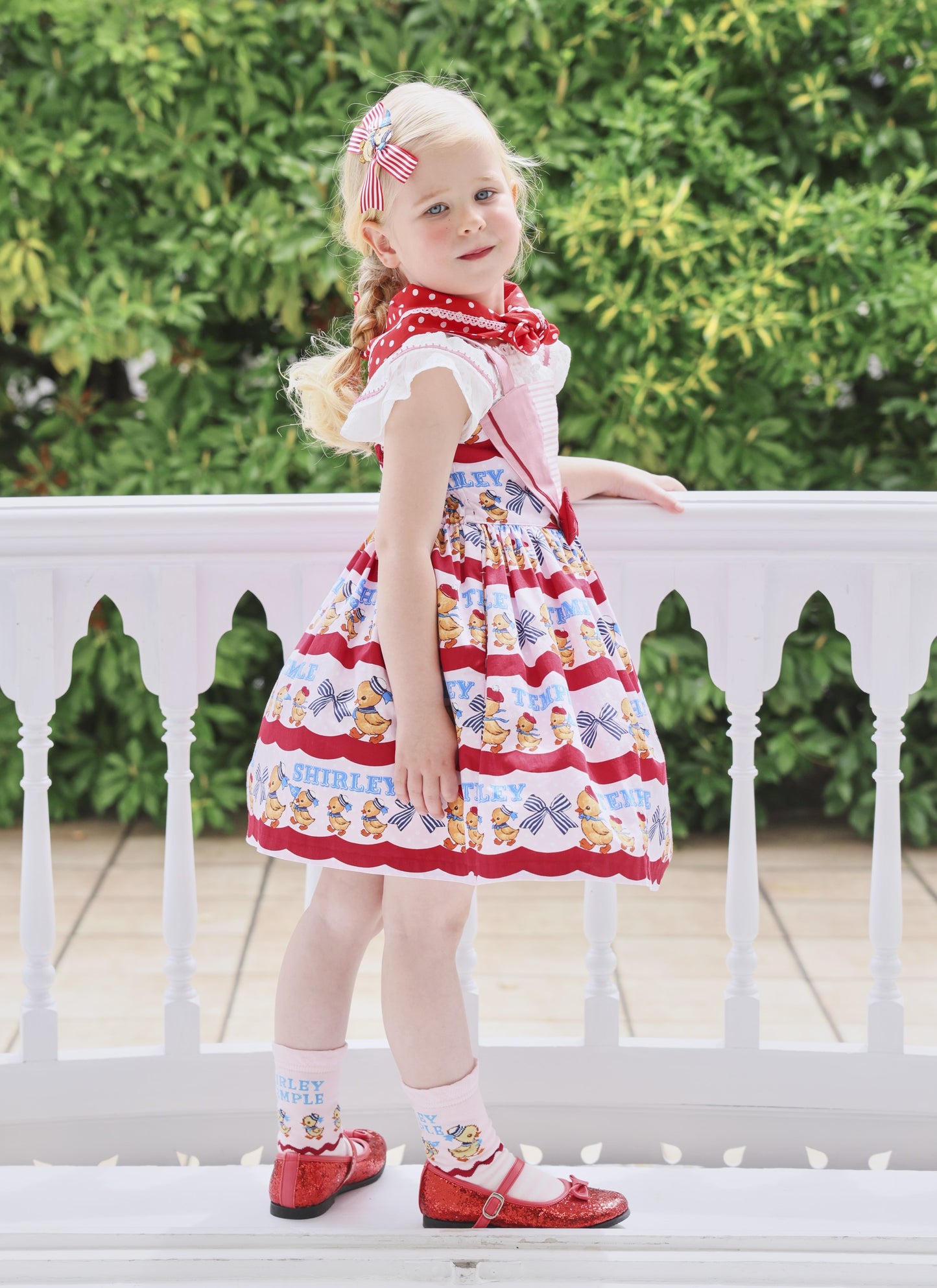 アヒルおさんぽプリントジャンパースカート（Toddler）