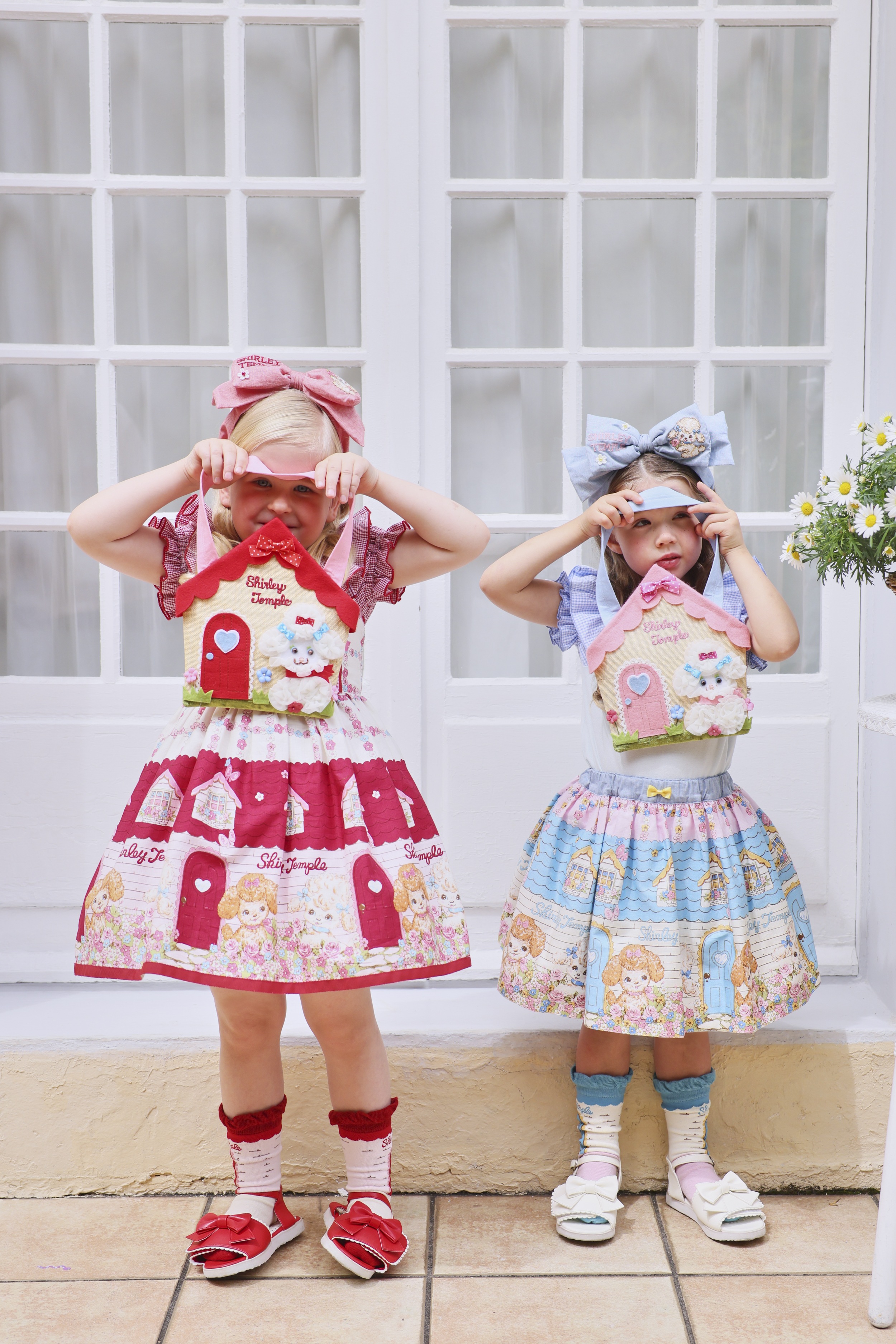 120 シャーリーテンプル 子猫プリントのジャンパースカート Shirley