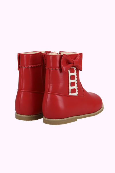 はしごリボン合皮ブーツ（22cm）