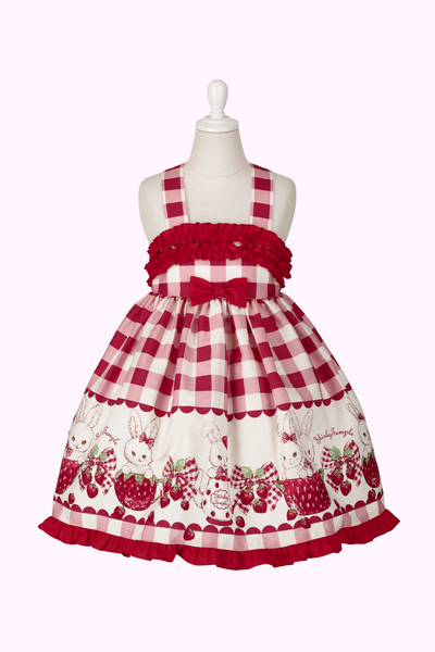 ストロベリーバニーティータイムプリントジャンパースカート（Toddler）