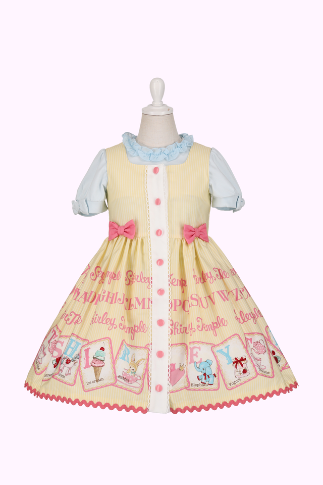 アルファベットカードプリントジャンパースカート（Toddler