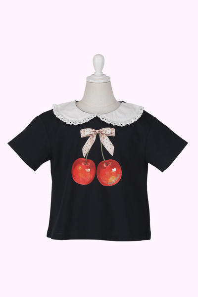 チェリープリント襟付きTシャツ（Sister）