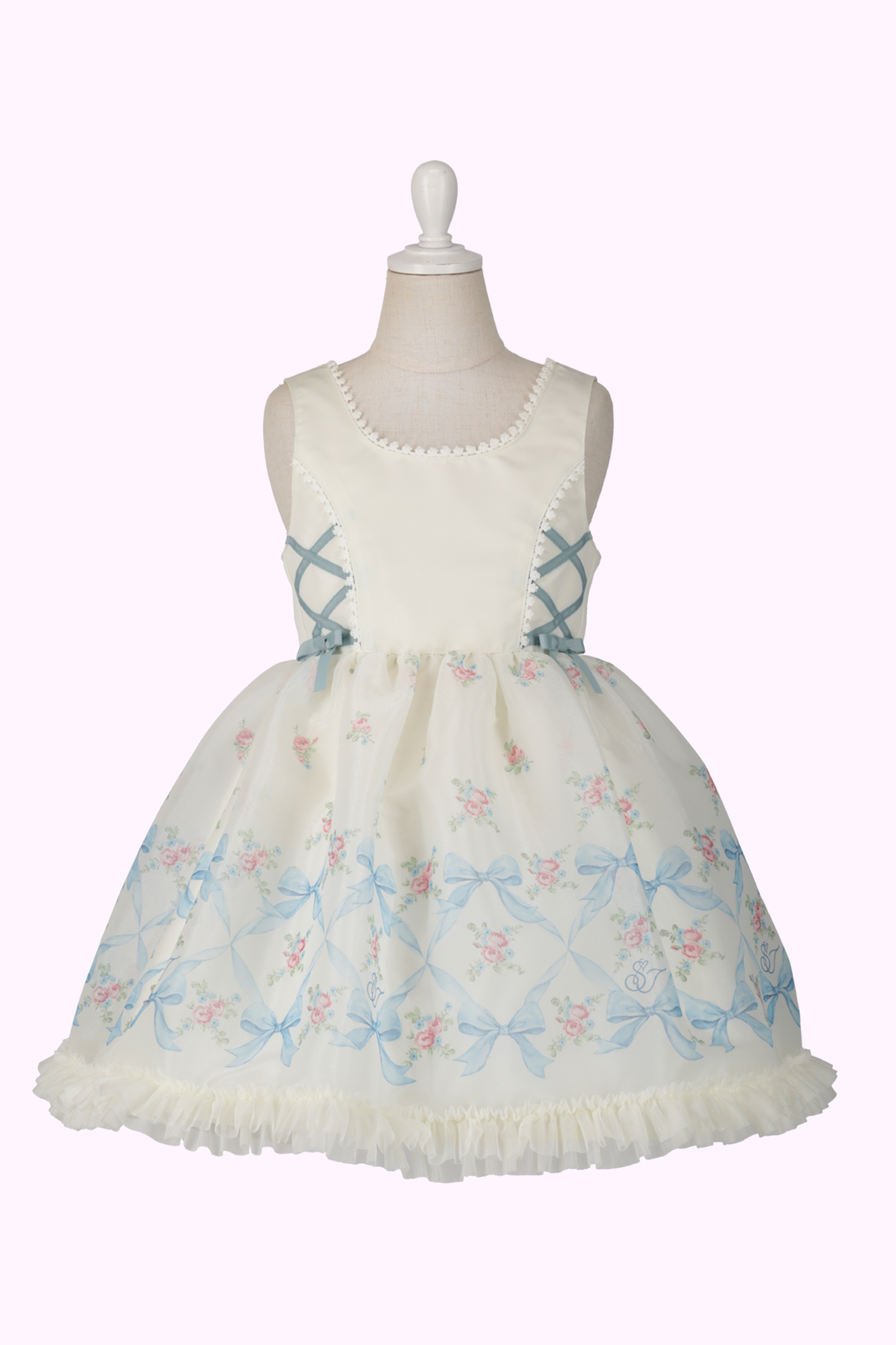 オーガンジーリボンフラワープリントジャンパースカート（Toddler）