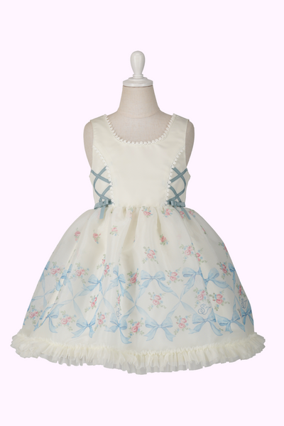 オーガンジーリボンフラワープリントジャンパースカート（Toddler）