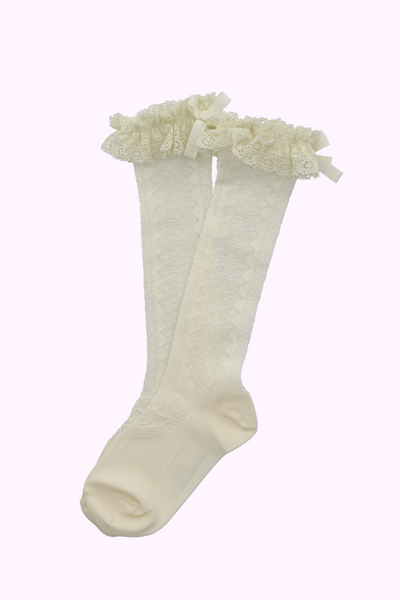 透かしレースハイソックス（17～23cm）