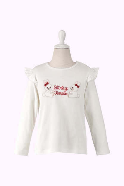 うさぎアップリケフリルロングTシャツ（Toddler）