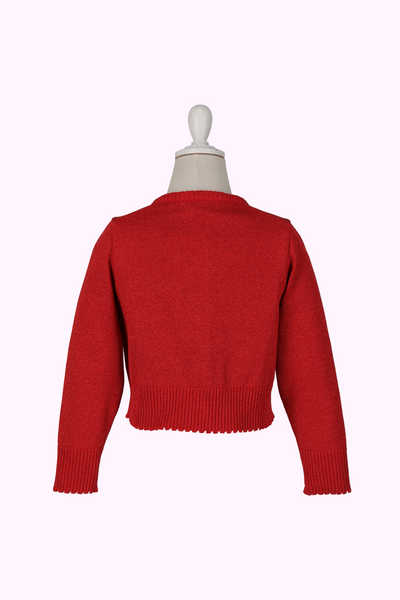 リボンボタンラメニットカーディガン（Toddler）