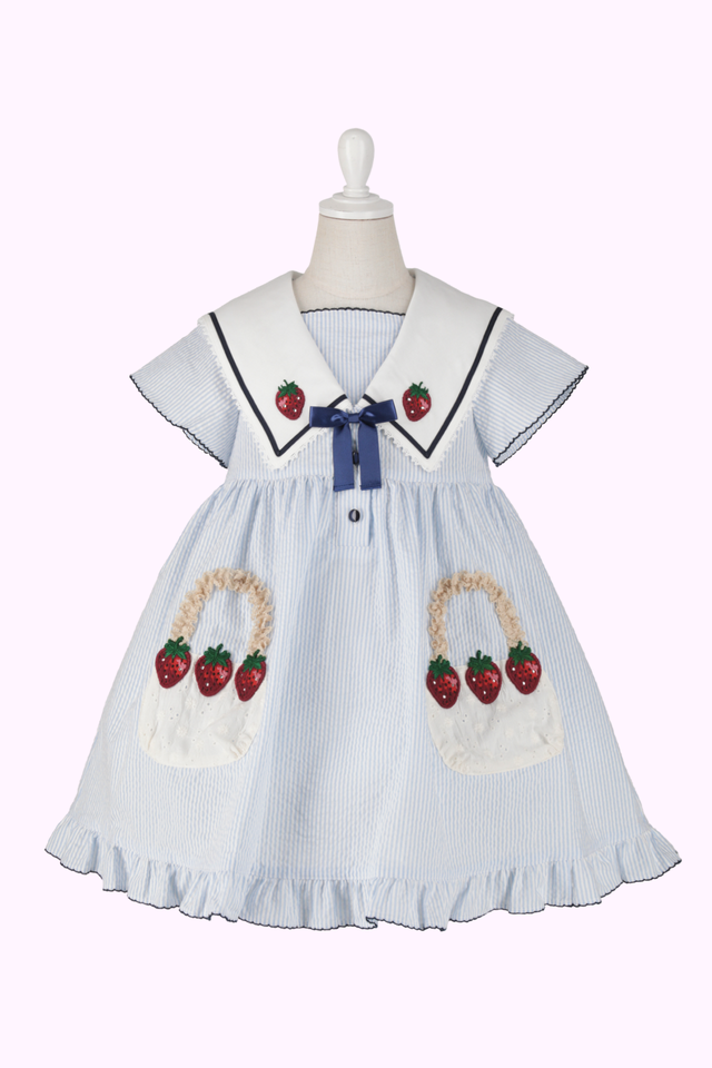 ストロベリーバスケットストライプワンピース（Toddler） – Shirley