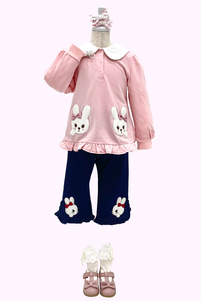 うさぎアップリケデニムニットパンツ（Toddler）