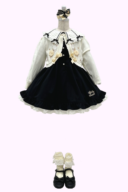 はしごリボンレース襟カットソーワンピース（Toddler）