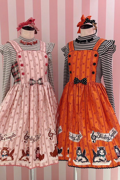 こねこ＆メロディープリントジャンパースカート（Toddler）