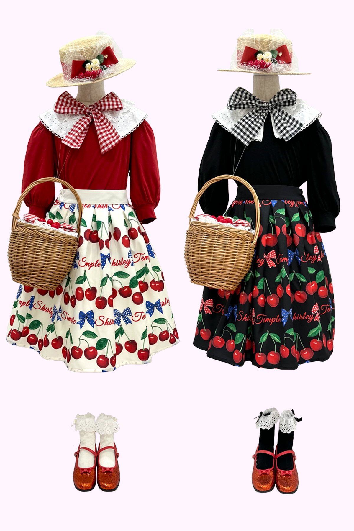 レディース・チェリー付きバスケットバッグ – Shirley Temple Online Store