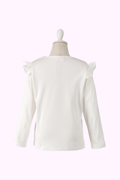 うさぎアップリケフリルロングTシャツ（Toddler）