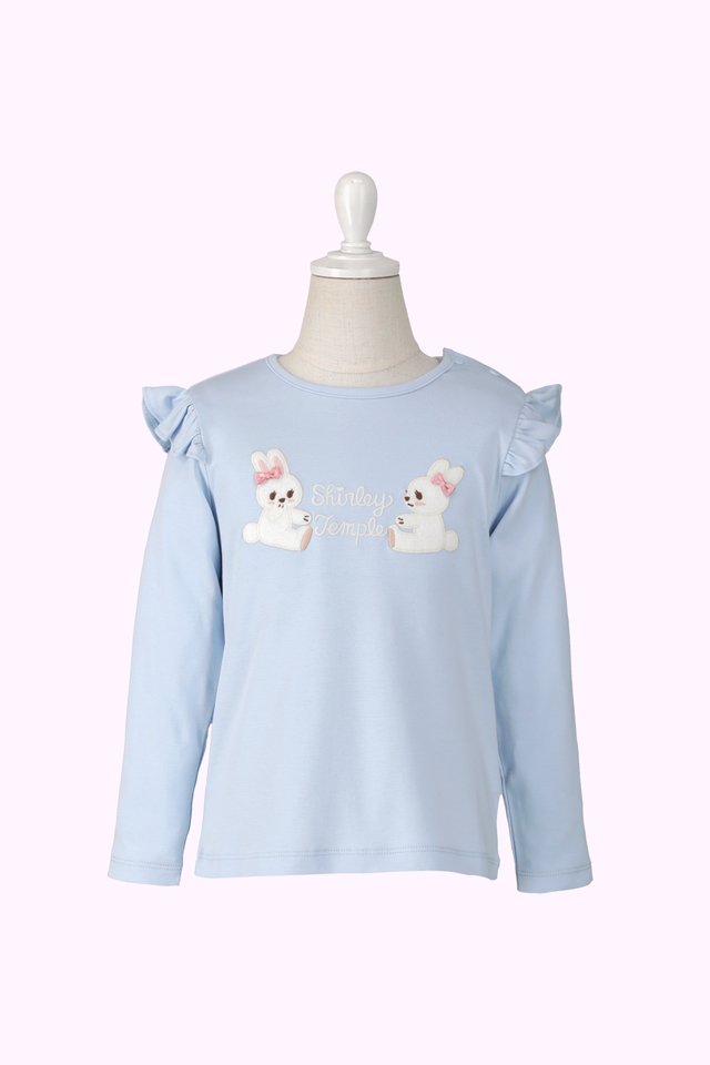 うさぎアップリケフリルロングTシャツ（Toddler）