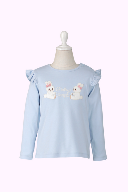 うさぎアップリケフリルロングTシャツ（Toddler）
