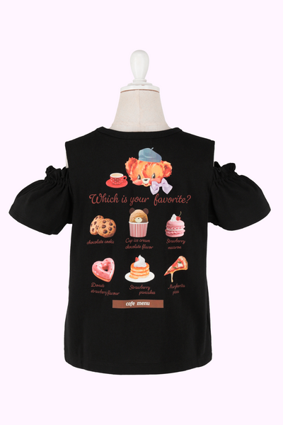 カフェメニューオフショルTシャツ（Toddler）