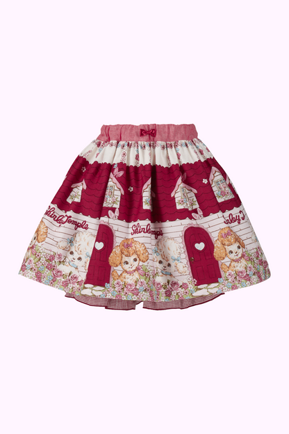 わんちゃんフラワーハウスプリントパンツインスカート（Toddler）