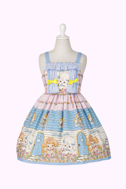 わんちゃんフラワーハウスプリントジャンパースカート（Toddler）