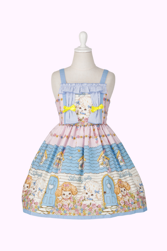 わんちゃんフラワーハウスプリントジャンパースカート（Toddler）