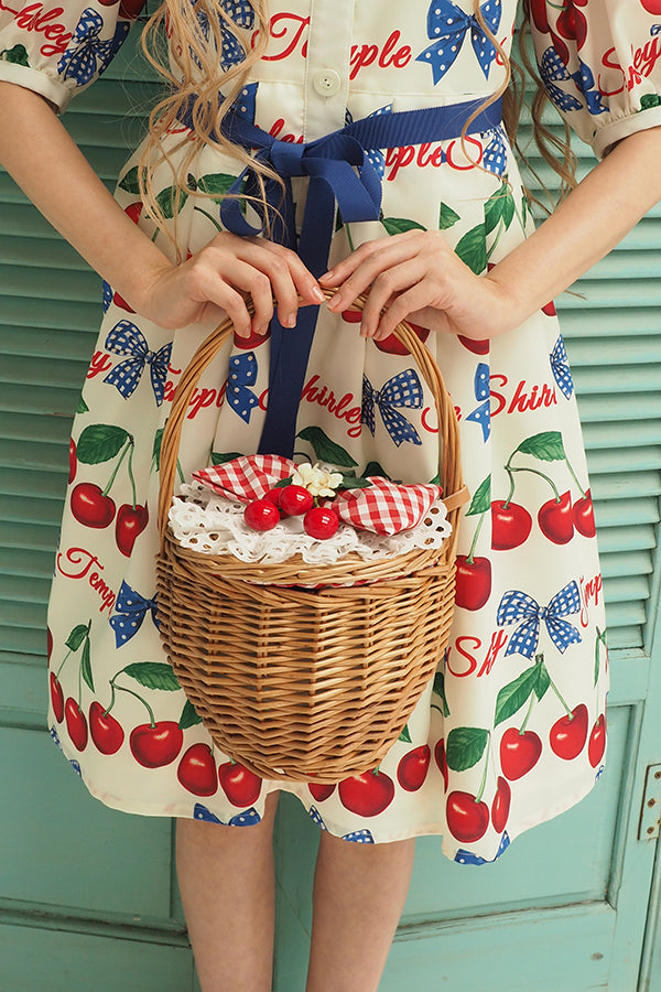 レディース・チェリー付きバスケットバッグ – Shirley Temple Online Store
