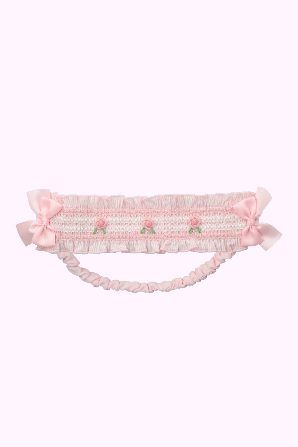 ローズ刺繍スモッキングヘアバンド（Baby）