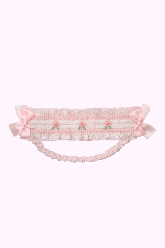 ローズ刺繍スモッキングヘアバンド（Baby）