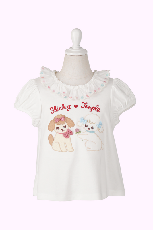 わんちゃんフラワーアップリケTシャツ（Baby）