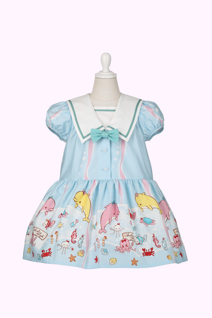 マリンフレンズプリントセーラーワンピース（Baby）