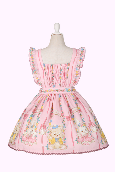 フラワーパークプリントエプロン風ジャンパースカート（Toddler）