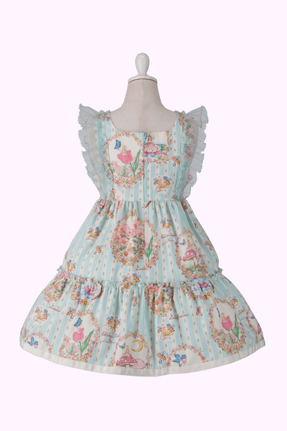 おやゆび姫フラワープリントジャンパースカート（Toddler）