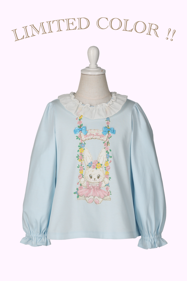 シャーリーテンプル♡クロスリボン柄♡フリルハートのカットソー シャーリーテンプル♡クロスリボン柄♡フリルハートのカットソー