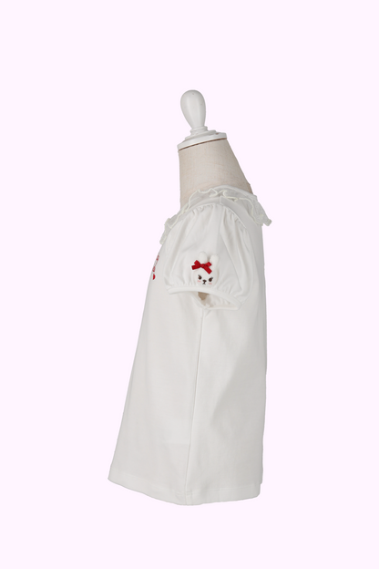 うさぎモチーフパフ袖Tシャツ（Toddler）