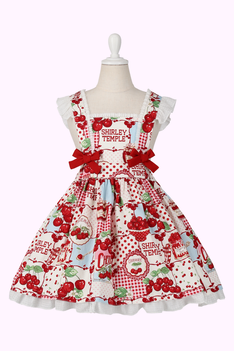 チェリーパッチワークプリントジャンパースカート（Toddler
