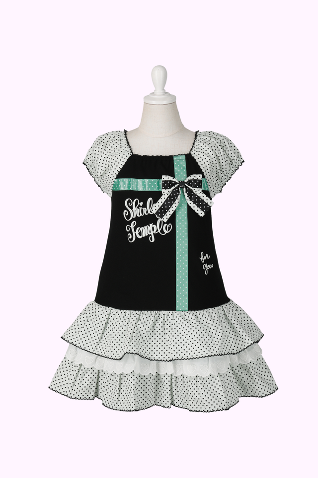 m*a様 シャーリーテンプル モノトーンドットドッキングワンピース 110 モノトーンドットドッキングワンピース（Toddler） – Shirley Temple