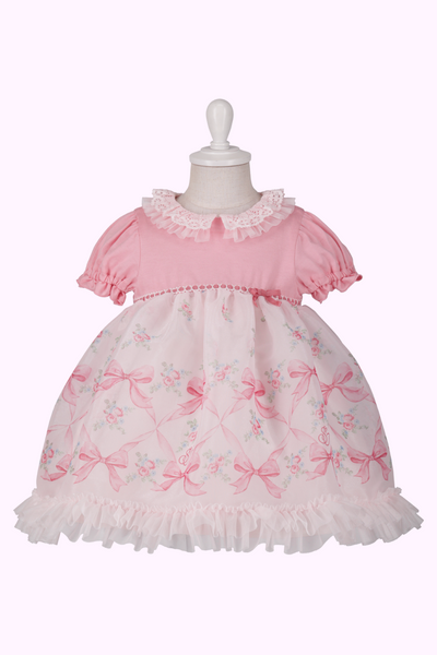 オーガンジーリボンフラワープリントワンピース（Baby）