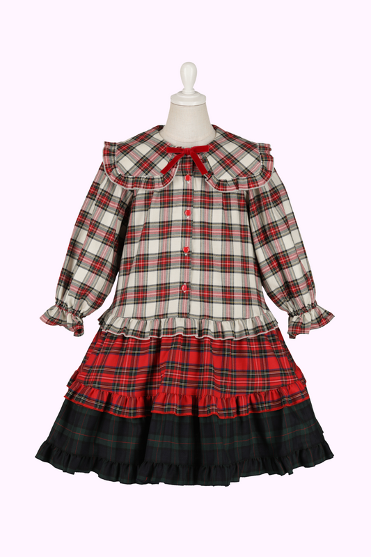 タータンフリルセーラーワンピース（Toddler）