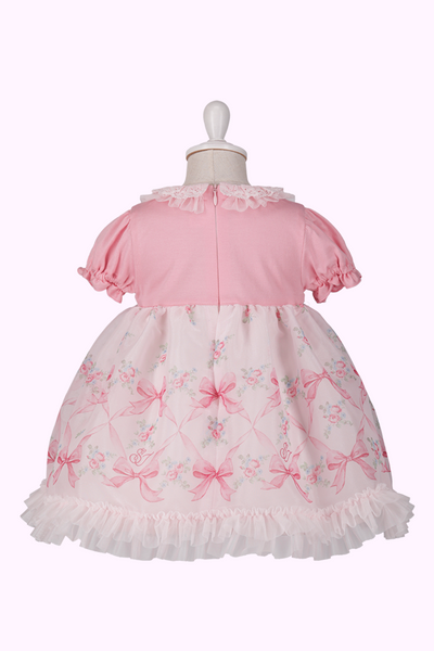 オーガンジーリボンフラワープリントワンピース（Baby）