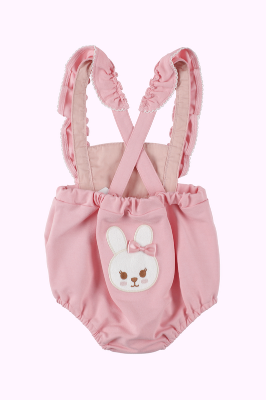 うさぎアップリケショートオール