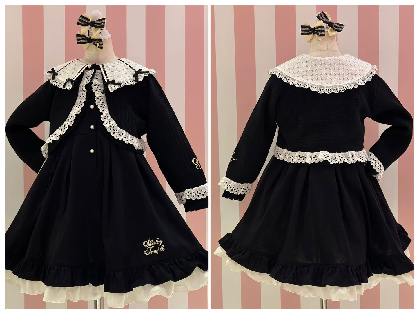 はしごリボンレース襟カットソーワンピース（Toddler）