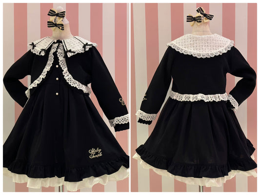 はしごリボンレース襟カットソーワンピース（Toddler）