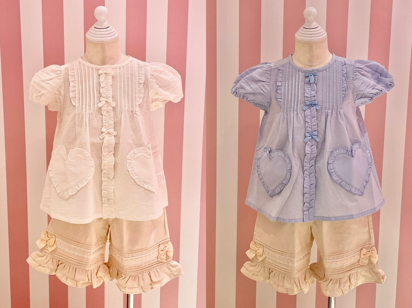 ピンタックはしごリボンショートパンツ（Toddler）