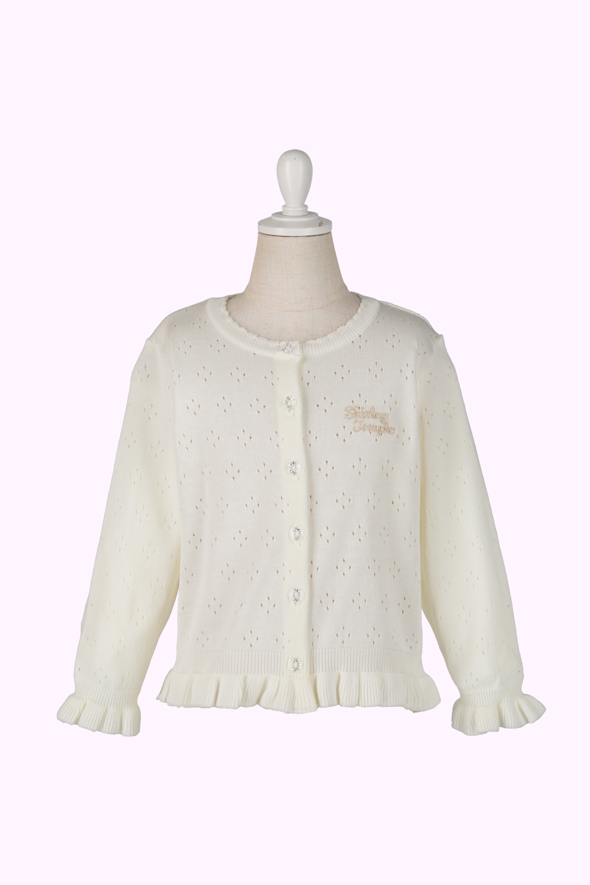 新品 シャーリーテンプル リボン カーデ ワンピ オフ白 110  