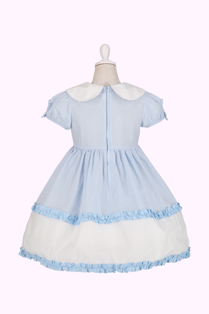 サッカーストライプお花アップリケワンピース（Toddler）