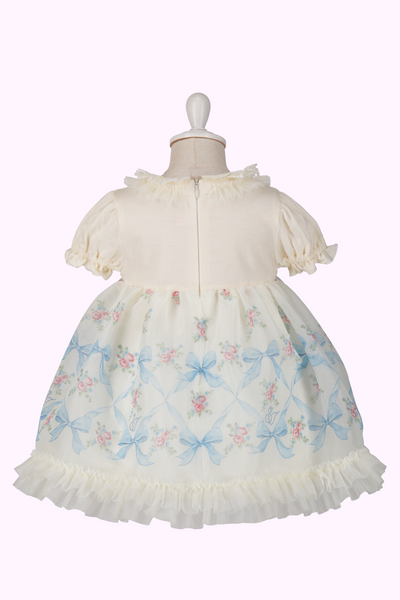 オーガンジーリボンフラワープリントワンピース（Baby）