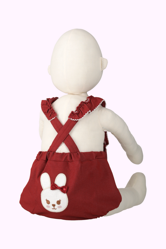 うさぎアップリケショートオール