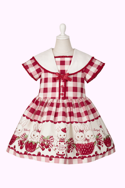 ストロベリーバニーティータイムプリントセーラーワンピース（Toddler）