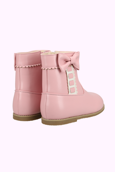 はしごリボン合皮ブーツ（22cm）