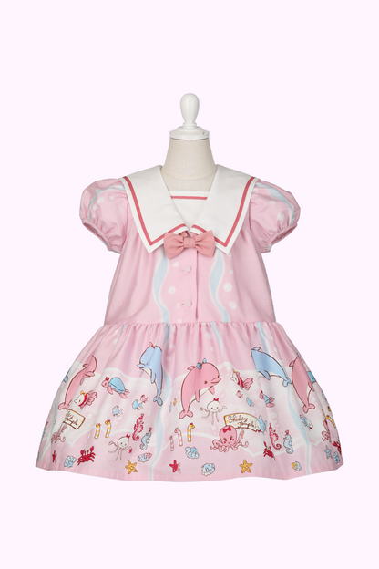 マリンフレンズプリントセーラーワンピース（Toddler）