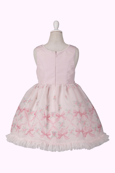 オーガンジーリボンフラワープリントジャンパースカート（Toddler）