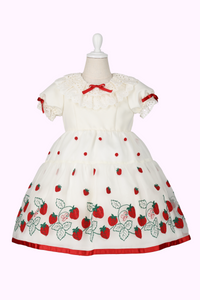 オーガンジーいちごレースドレス(Toddler) – Shirley Temple オーガンジーいちごレースドレス(Toddler) – Shirley Temple
